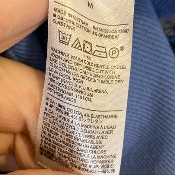 Banana Republic | Half Sleeve Ribbed Tee. French Blue. Size M. Worn Once On Set. - Picture 4 of 7